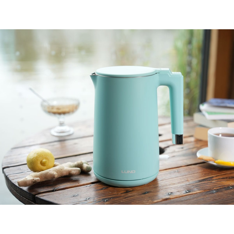 LUND Fierbator electric 2200 W, capacitate 1.5 l, turcoaz, cool touch
