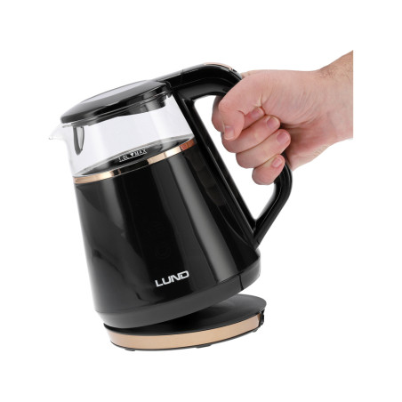 LUND Fierbator electric 1 l, negru, controlul temperaturii, 1100 W
