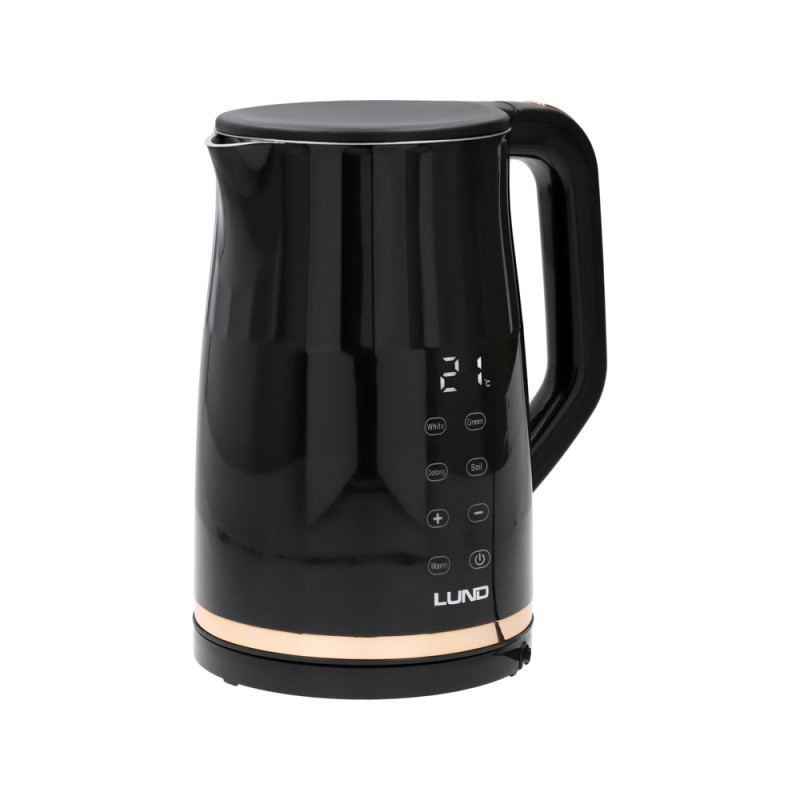 LUND Fierbator electric 2200 W, capacitate 1.7 l, negru, controlul temperaturii