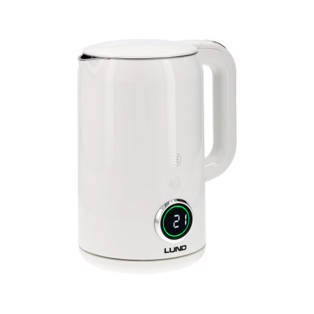 LUND Fierbator electric 2200 W, capacitate 1.7 l, alb, controlul temperaturii