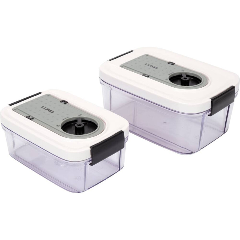 LUND Set 2 cutii pentru alimente, sistem vacuum,capacitate 0.75l /1.5l