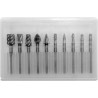 YATO Set 10 freze pentru lemn/metal, diametru tija 3.2 mm