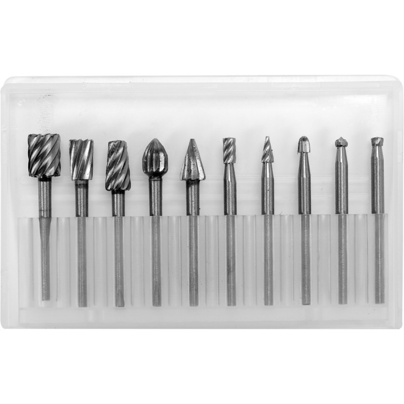 YATO Set 10 freze pentru lemn/metal, diametru tija 3.2 mm