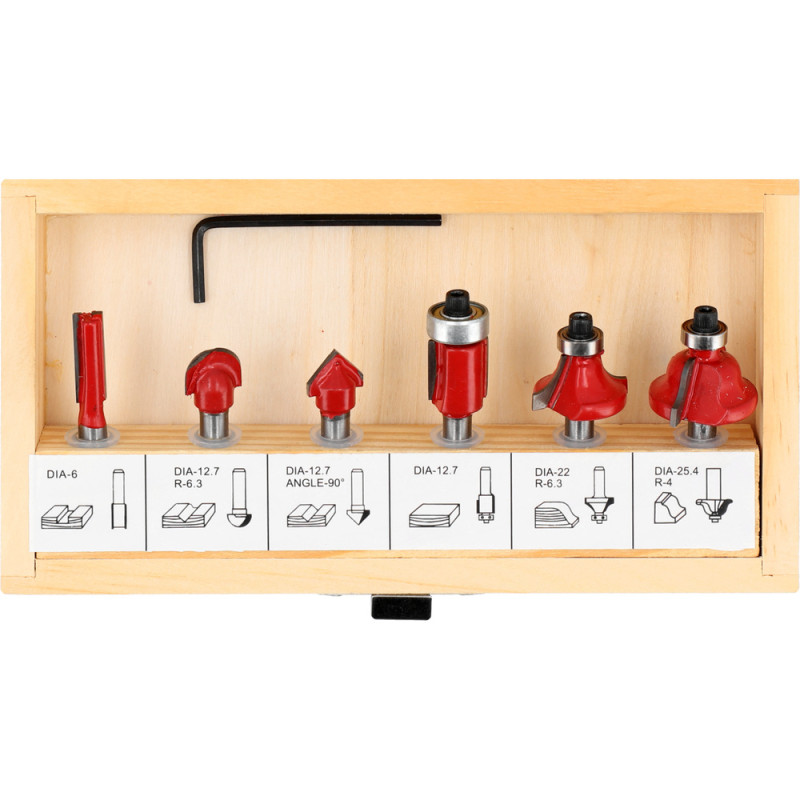 YATO Set 6 freze pentru lemn, prindere 6 mm