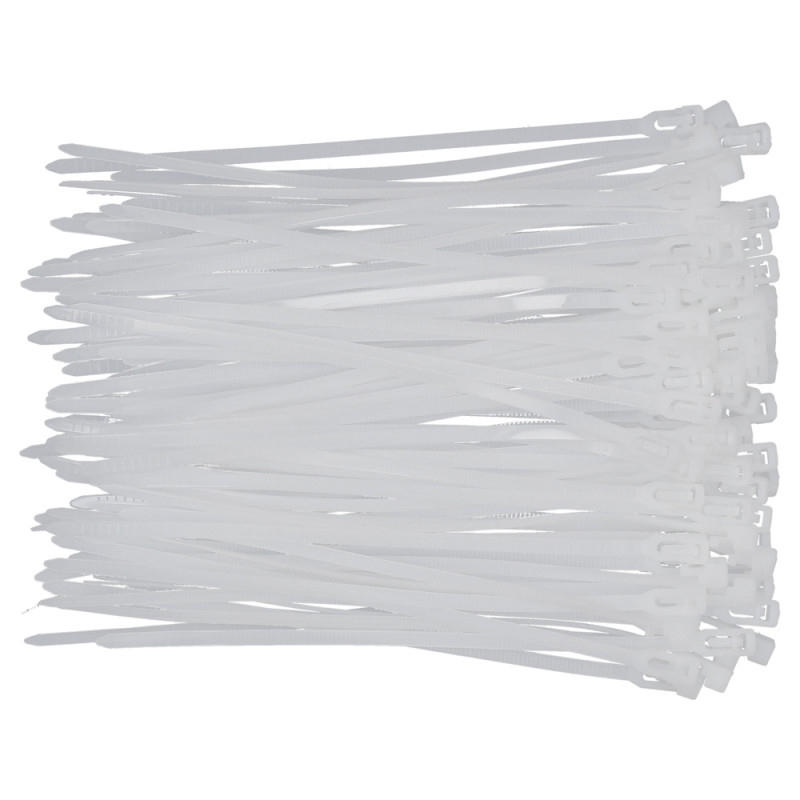 YATO Set 50 coliere albe, de plastic, dimensiune 7.6x450 mm