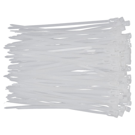 YATO Set 50 coliere albe, de plastic, dimensiune 7.6x450 mm