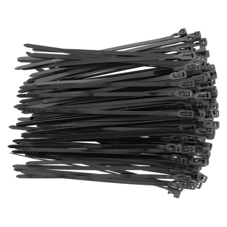 YATO Set 50 coliere negre, de plastic, dimensiune 7.6X350 mm