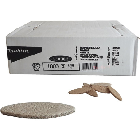 MAKITA Dibluri plate din lemn (biscuiti), Tip 0, 48x16mm, 1000 buc