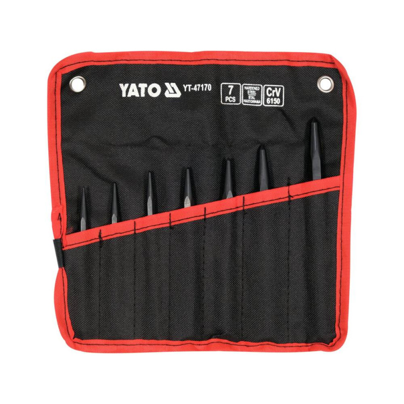 YATO Set de 7 punctatoare, CrV