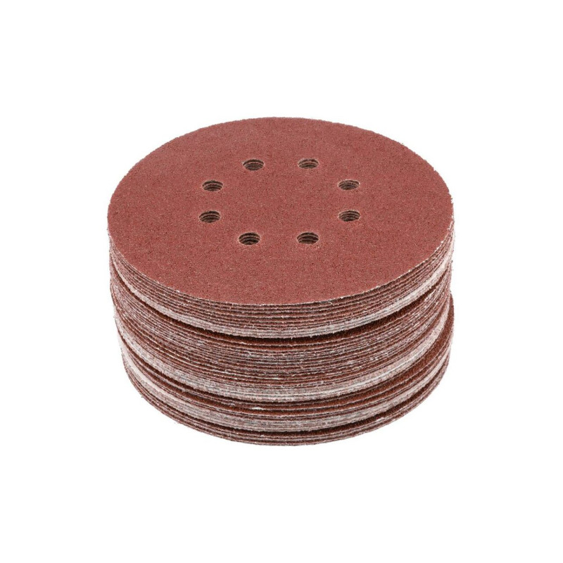 YATO Set 50 discuri de slefuit, diametru 150 mm, 8 gauri, P120