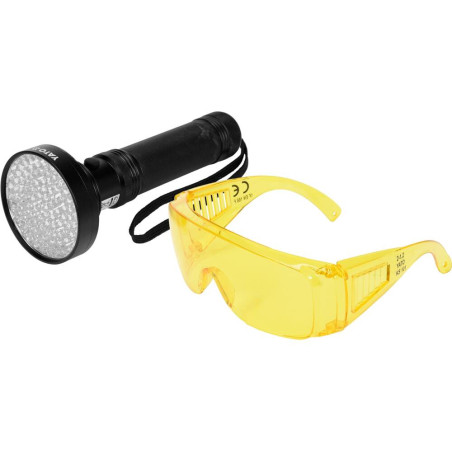 YATO Set lanterna UV 100 LED-uri si ochelari de protectie