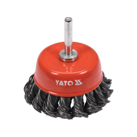 YATO Perie cupa ax 65 mm, toroane din sarma inox