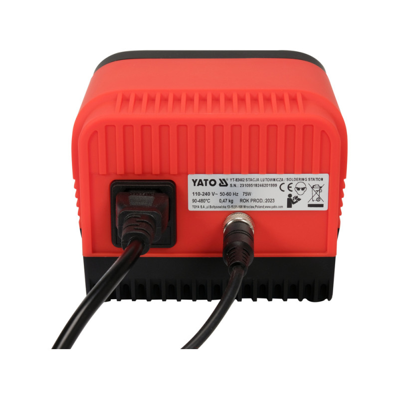 YATO Statie de lipit 75W, T12, LCD, set cu 4 varfuri