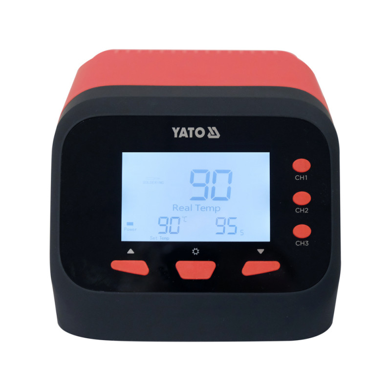 YATO Statie de lipit 75W, T12, LCD, set cu 4 varfuri