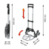 VOREL Carucior pliabil aluminiu, capacitate maxima 70 kg, 100 x 45 x 46.5 cm