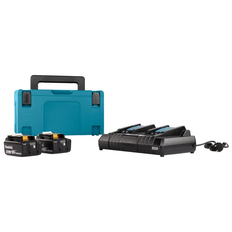 198077-8 MAKITA Set 2 acumulatori si incarcator Li-Ion 18V 6Ah, valiza