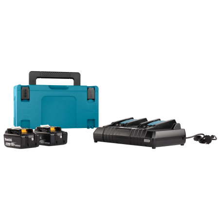 198077-8 MAKITA Set 2 acumulatori si incarcator Li-Ion 18V 6Ah, valiza