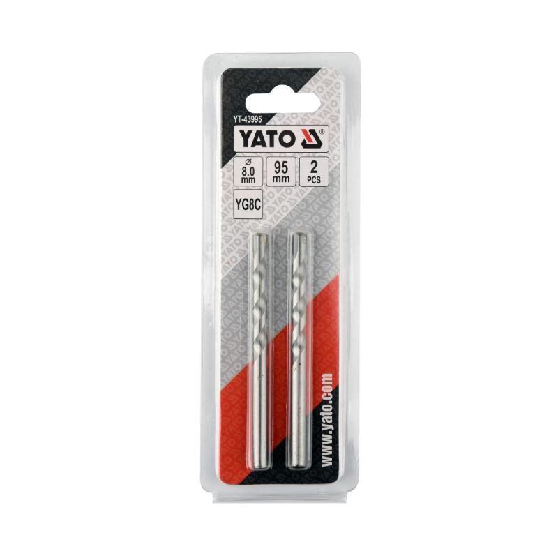 YATO Set 2 burghie pilot pentru ceramica, diametru 8 mm, lungime 95 mm