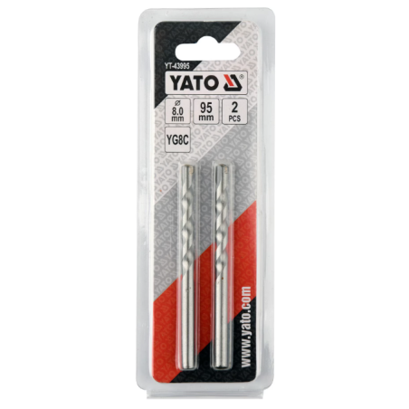 YATO Set 2 burghie pilot pentru ceramica, diametru 8 mm, lungime 95 mm