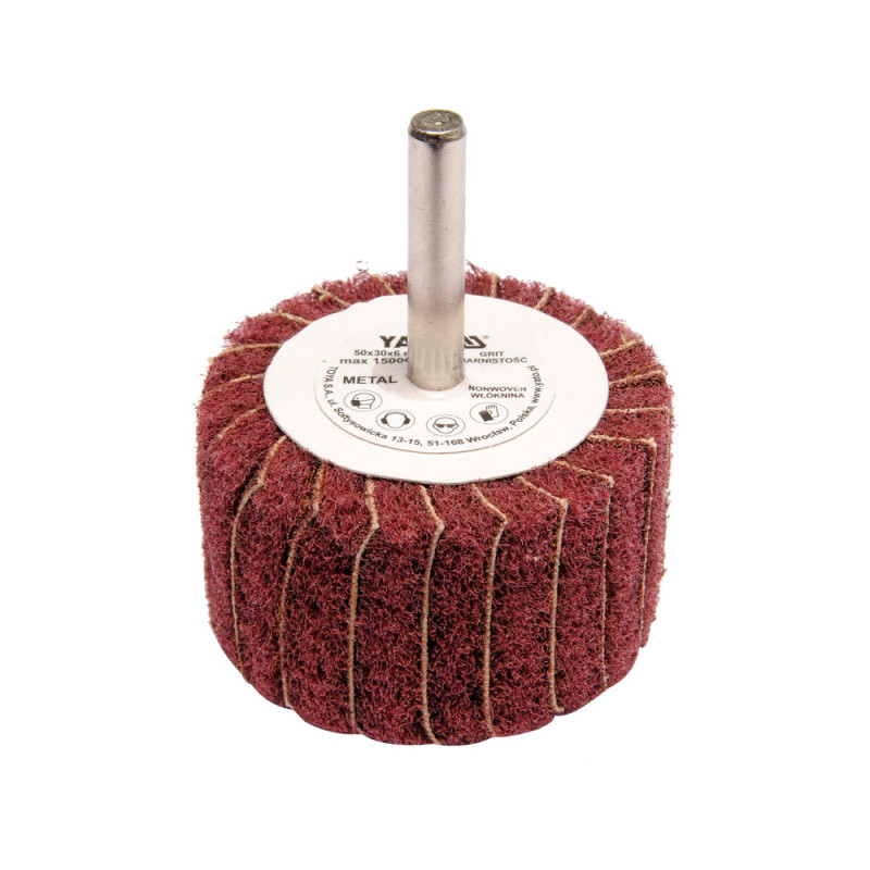YATO Perie circulara abraziva cu tija, dimensiune 50x30x6 mm, P200
