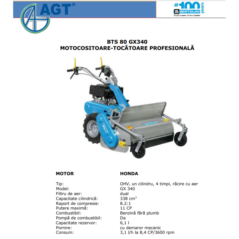 68249018E5 BERTOLIN Dristugator vegetal BTS 80, motor Honda GX340 11CP