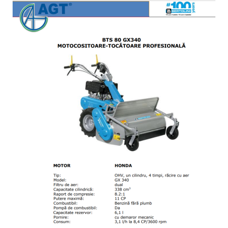 68249018E5 BERTOLIN Dristugator vegetal BTS 80, motor Honda GX340 11CP