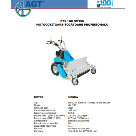 68279000E5 BERTOLINI Dristugator vegetal BTS 100,motor Honda GX390 13CP