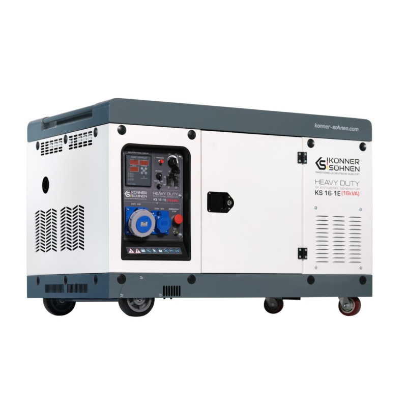 Generator de curent 16 kVA diesel - Heavy Duty - insonorizat - Konner & Sohnen - KS-16-1-ATSR-Silent