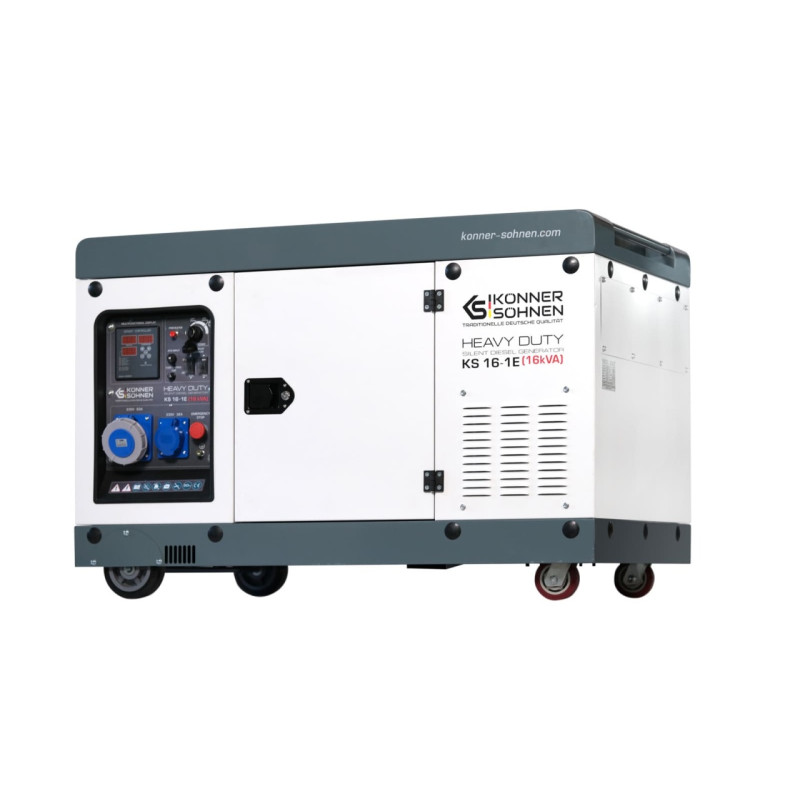 Generator de curent 16 kVA diesel - Heavy Duty - insonorizat - Konner & Sohnen - KS-16-1-ATSR-Silent