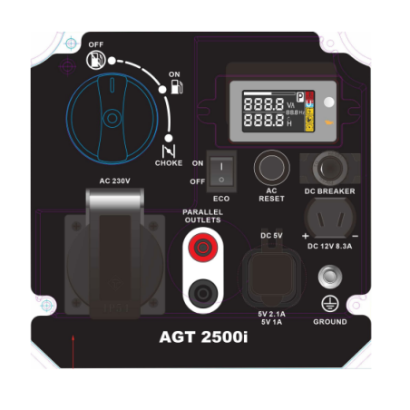 AGT 2500i Generator curent invertor 2.0 kVA,motor Rato,benzina,4 h,4 l