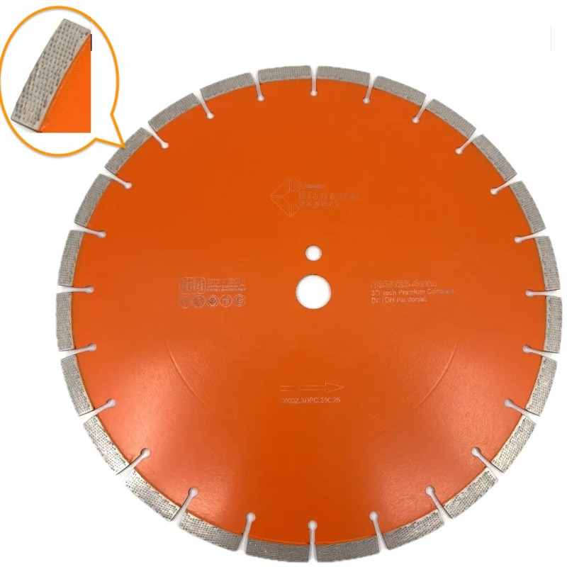 Disc DiamantatExpert 3DTECH pt. Beton puternic armat si materiale foarte dure 300mm ULTRA Premium