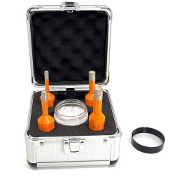 Set carote diamantate pt. gresie portelanata & piatra - diam. 6, 8, 10, 12 mm - 3DTECH - Super PREMIUM - DXDY.NEODRILL.MiniSet