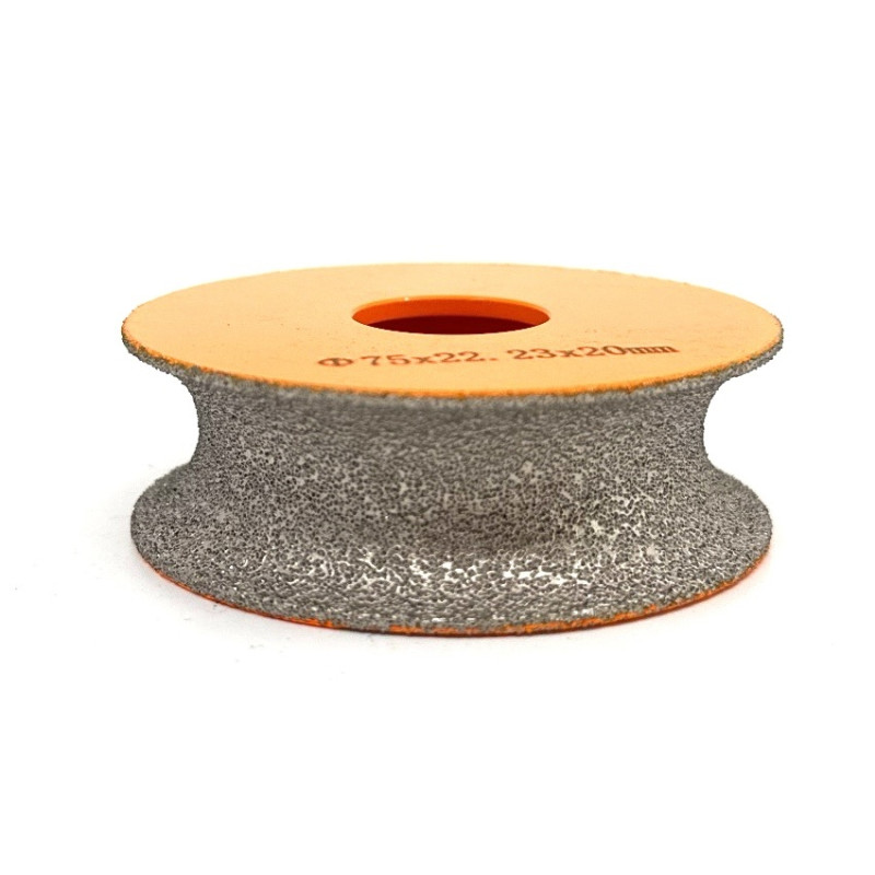 Freza diamantata pentru profilare granit, marmura, gresie Profil Semicerc Full Bullnose exterior, R-20mm, ∅75x22,23mm