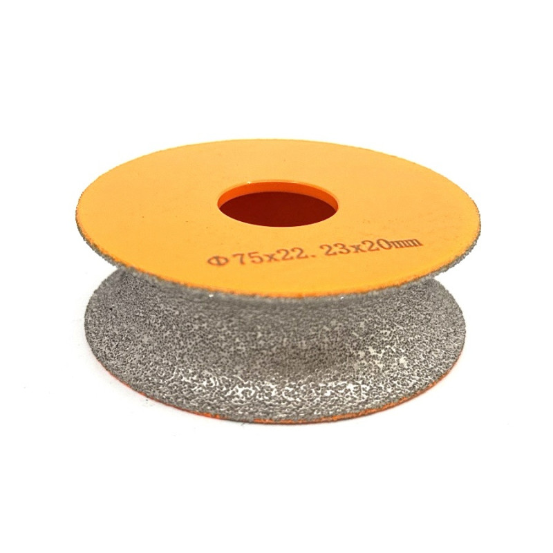 Freza diamantata pentru profilare granit, marmura, gresie Profil Semicerc Full Bullnose exterior, R-20mm, ∅75x22,23mm