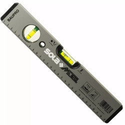 Nivela cu bula ( Boloboc ) cu profil tubular aluminiu BAUPRO 80 cm - Sola-69061101