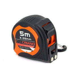 Ruleta Magnetica Heavy-Duty banda metalica cu dublu marcaj, ranforsata anti-shock si carabina, 5m x 28mm