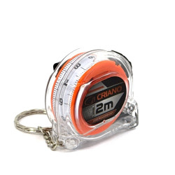 Ruleta Compacta banda metalica cu dublu marcaj, corp transparent cu inel tip breloc, 2m x 13mm
