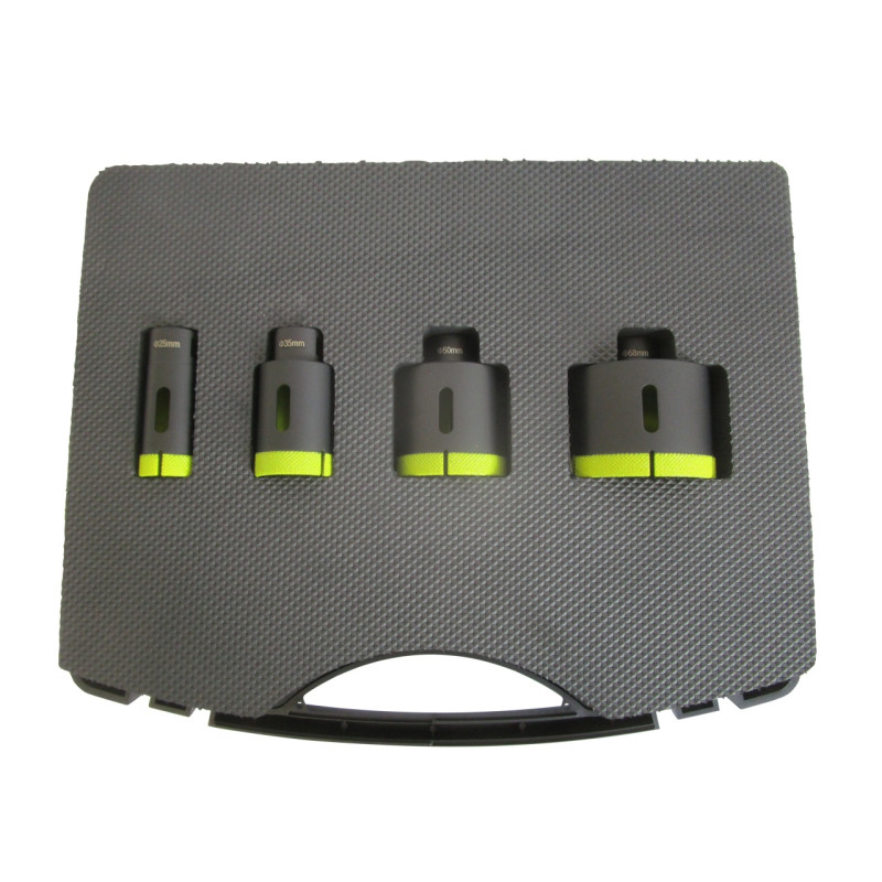 Set 4 carote diamantate pt. gresie portelanata & piatra - diam. 25, 35, 50, 68 (mm) - Super Premium