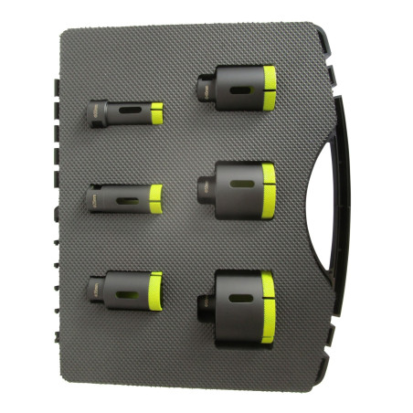 Set 4 carote diamantate pt. gresie portelanata & piatra - diam. 20, 25, 35, 40, 50, 68 (mm) - Super Premium