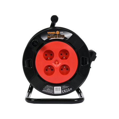 82685 VOREL Prelungitor cu tambur, 4 prize, lungime 50 m