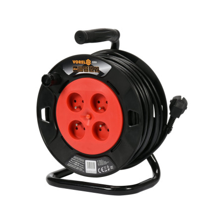 82685 VOREL Prelungitor cu tambur, 4 prize, lungime 50 m