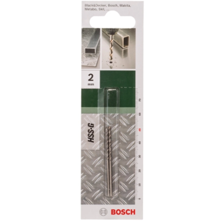 2609255036 BOSCH Set 2 burghie metal tip HSS-G,DIN 338, diametru 2 mm
