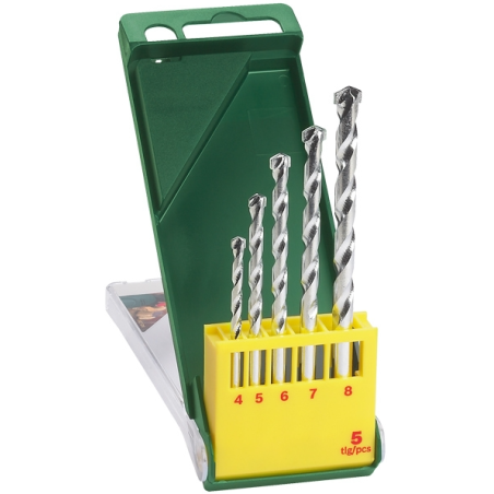 2607019439 BOSCH Set 5 burghie de zidarie, 4-8 mm, tija cilindrica