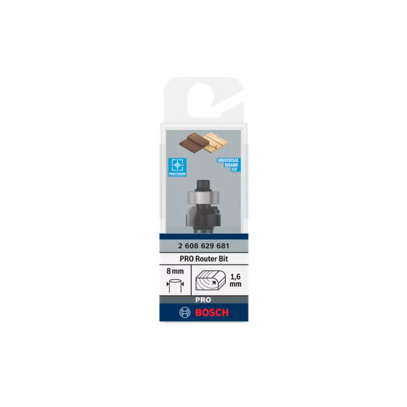2608629681 BOSCH PRO Freza pentru rotunjire R 1.6 mm, 7.9 x 8 mm