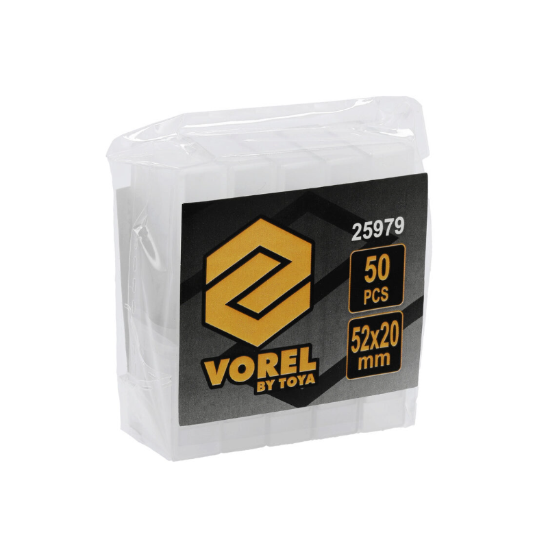 25979 VOREL Set 50 de lame trapezoidale pentru rindea 25977, 52 x 20 mm