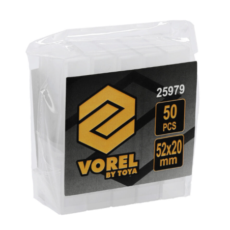 25979 VOREL Set 50 de lame trapezoidale pentru rindea 25977, 52 x 20 mm