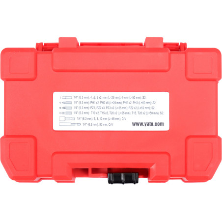 YT-04616 YATO Set biti de impact, 37 piese