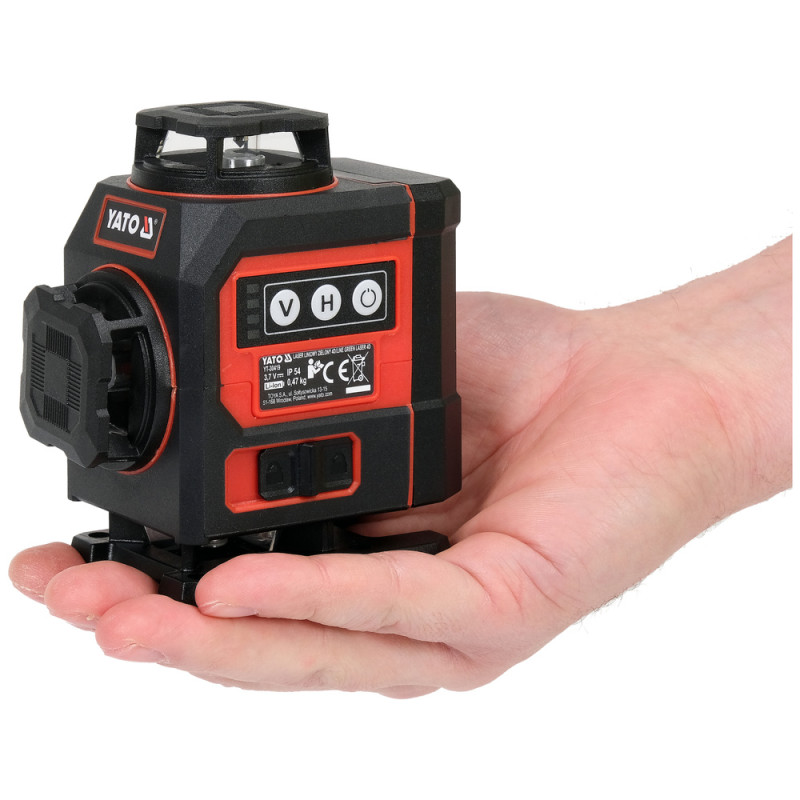 YT-30419 YATO Mini laser verde 16 linii 4D cu accesorii,± 3 mm/10m,25mm