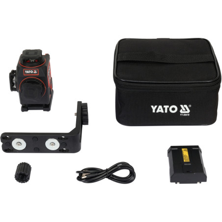 YT-30419 YATO Mini laser verde 16 linii 4D cu accesorii,± 3 mm/10m,25mm