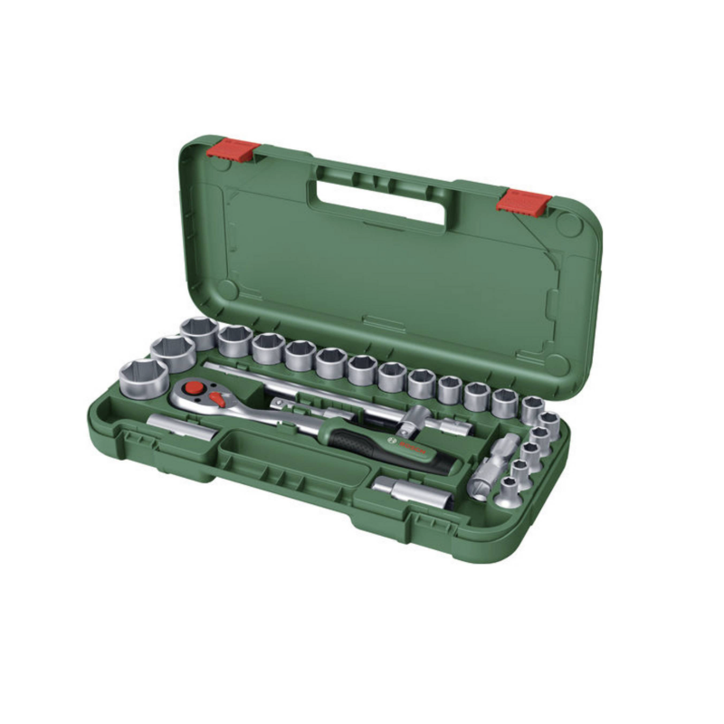 1600A02Z9F BOSCH Set cu clichet de 1/2” cu 25 de piese